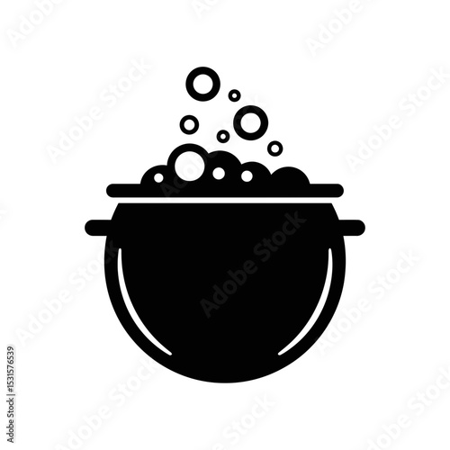 Halloween cauldron with bubbling potion icon