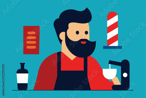 Barista making coffee in a modern coffee shop