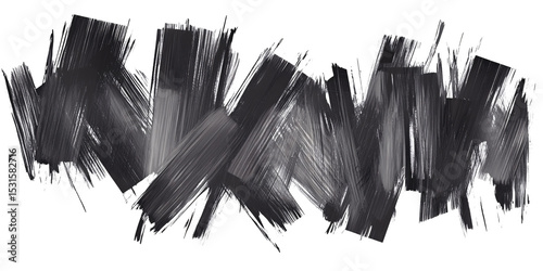 Abstract dark gray brush strokes on black background creating a dynamic texture and artistic design element for modern graphic design