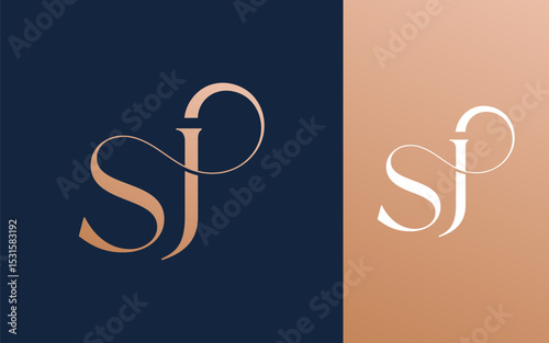 Initial letter SJ JS logo design vector illustration for couple, wedding, and business