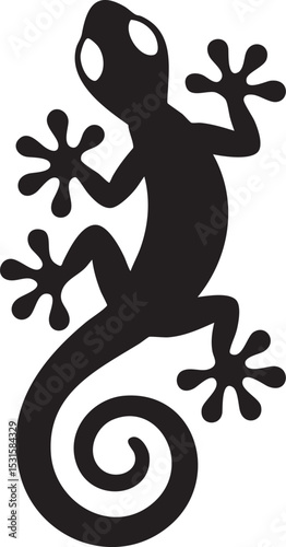 Gecko Silhouette Illustration Vector Design
