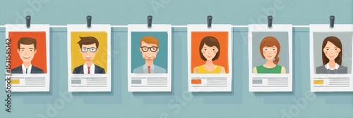 Understanding UX Persona Creation Process Through Infographic Cards Featuring User Profiles and Icons for Effective Design Strategies