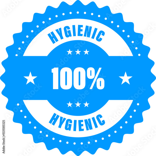 Hygienic badge. Hygienic rubber stamp, 100 percent guarantee. 