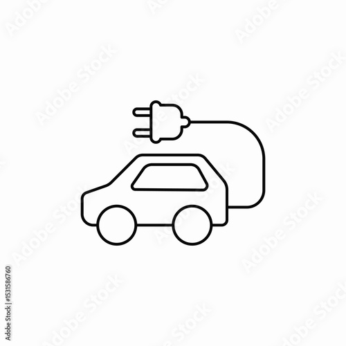 electric car icon sign vector