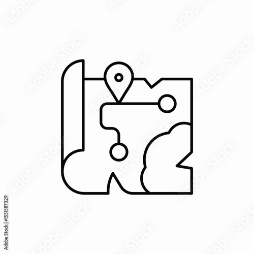 map route icon sign vector