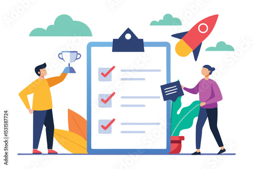 Achieving goals teamwork checklist success business strategy