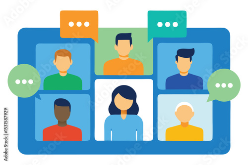 Diverse team video conference online meeting collaboration
