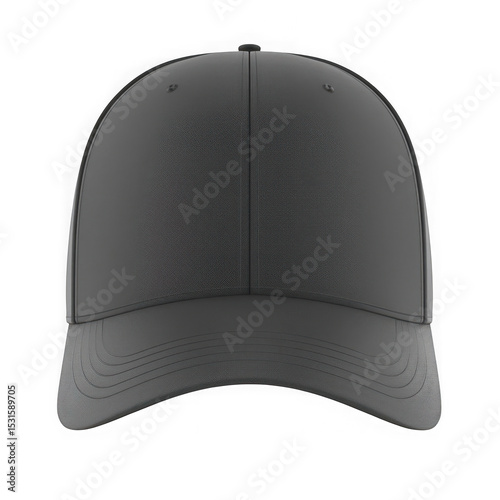 Gray baseball cap mockup isolated on transparent background