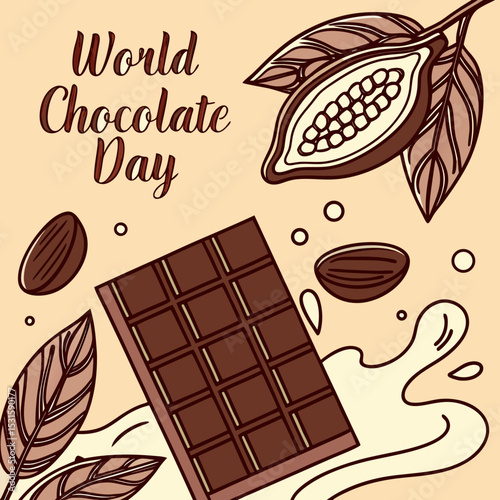 chocolate bar with coffee
