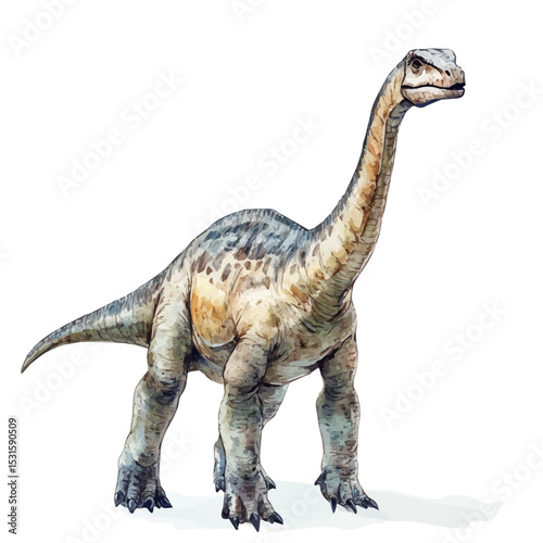 Lambeosaurus, watercolor vector, isolated on a white background.