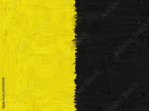 Abstract textured background featuring a bold contrast between bright yellow and dark black, separated by a roughly painted edge.