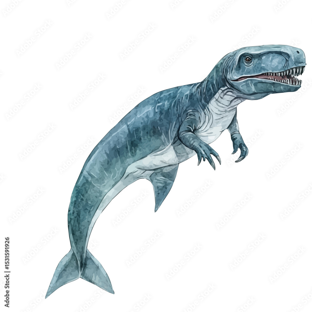 Fototapeta premium Kronosaurus, watercolor drawing vector, isolated on a white background.