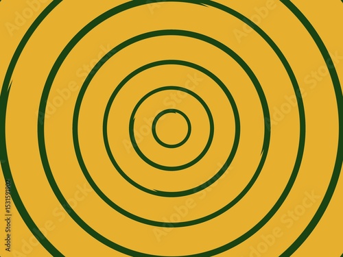 Abstract geometric background with concentric circles in mustard yellow and forest green, perfect for minimalist designs and retro-inspired projects.