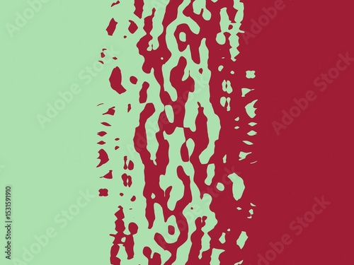 Abstract background with a unique organic texture in shades of mint green and burgundy, perfect for adding a touch of modern artistry to your designs.