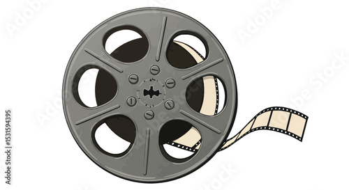  Classic Film Reel Illustration for Cinema and Movie Themes