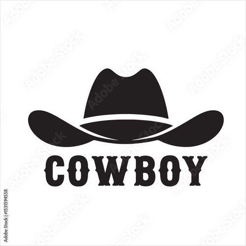 Vector Silhouette of Western Hat and Longhorn | Cowboy Rodeo Western Design