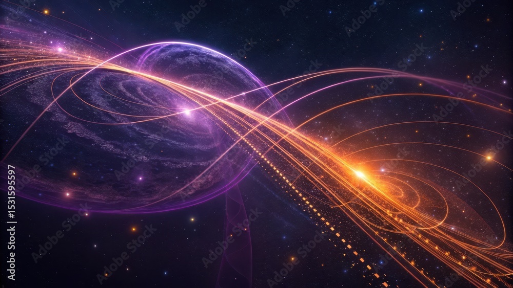 Obraz premium Abstract Quantum Data Visualization in Space