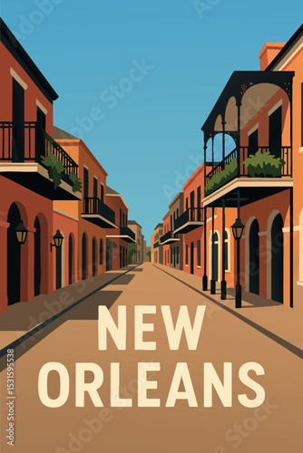 French Quarter Street Scene New Orleans.eps