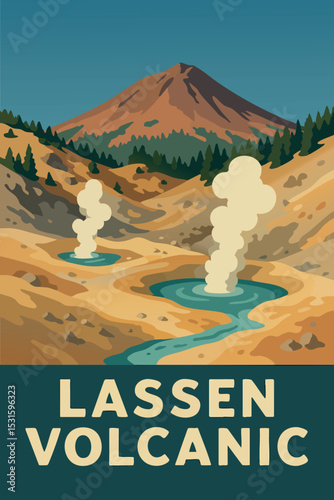 Geothermal Features and Volcano Lassen Volcanic National Park.eps