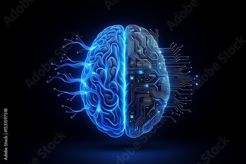 The Convergence of Biology and Technology A Visual Representation of the Human Brain and Artificial Intelligence
