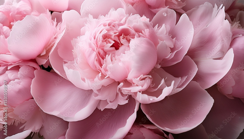 Fototapeta premium full bloom pink peonies soft petals delicate background stock bright