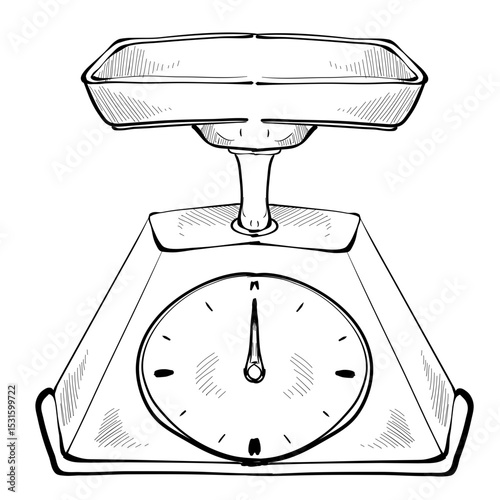 kitchen scales handdrawn illustration⁠

