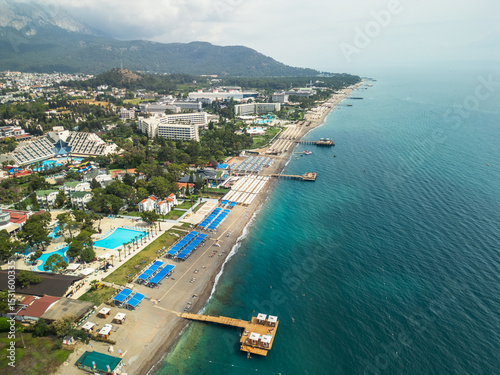 Obraz na płótnie Cloudy mountains and beaches of Goynuk in Kemer, Turkey.