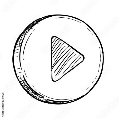 Play button handdrawn illustration⁠
