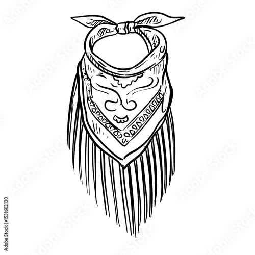 Cowboy Bandana Mask Handdrawn Illustration⁠
