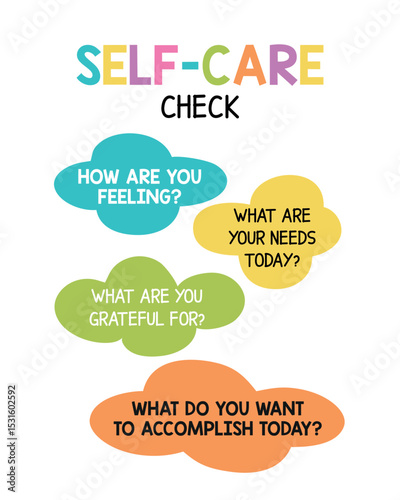 Self-Care Check In With Yourself Poster, Self Care Check, Daily Checklist, Feelings Check In Poster, Mental Health Check In Daily Affirmation