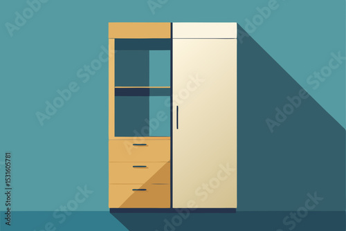 Vector illustration of a modern wardrobe