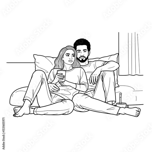An interracial couple vacations together.