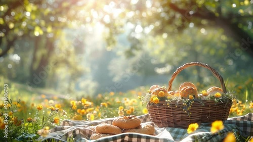 bright park picnic scene