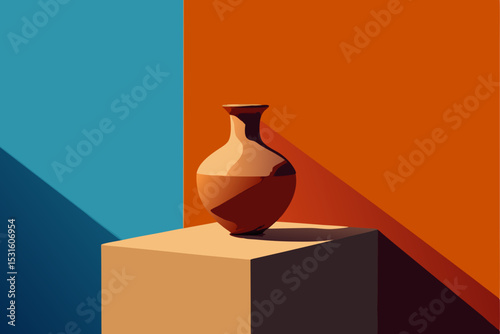 illustration of a vase with a glass