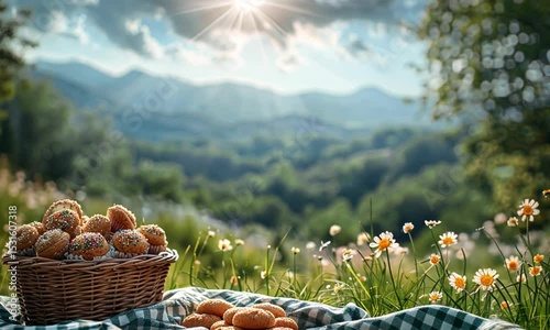 bright park picnic scene
