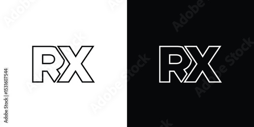 Letter R and X, RX logo design template. Minimal monogram initial based logotype.