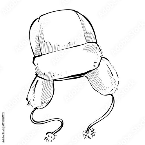 Winter hat handdrawn illustration