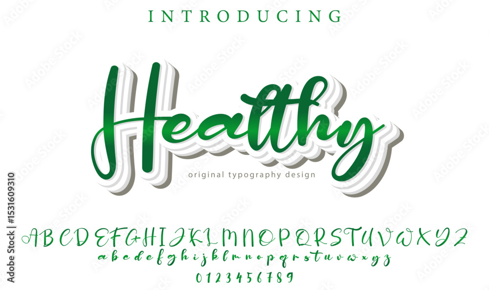 Fototapeta premium Healthy Font – Stylish Script Typeface with Bold Modern Brush Lettering
