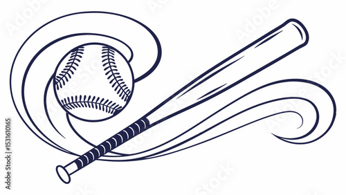 Baseball Bat and Ball in Motion Graphic Design