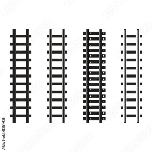 Railroad Icon Set Vector Design.