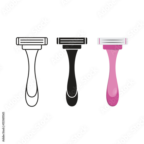 Razor Icon Set Vector Design.