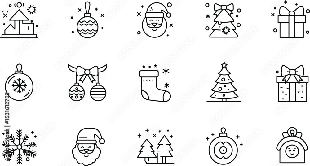 Fototapeta premium Christmas festive icons festive cheer