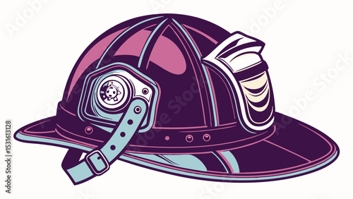 Detailed Illustration of a Vintage Firefighter Helmet