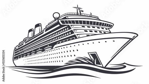 Majestic Cruise Ship Sailing on Calm Waters