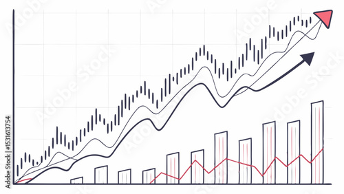 Handdrawn Chart Illustrating Exponential Growth and Fluctuations