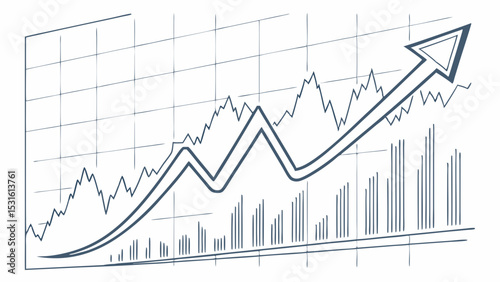 Handdrawn graph showing upward trend