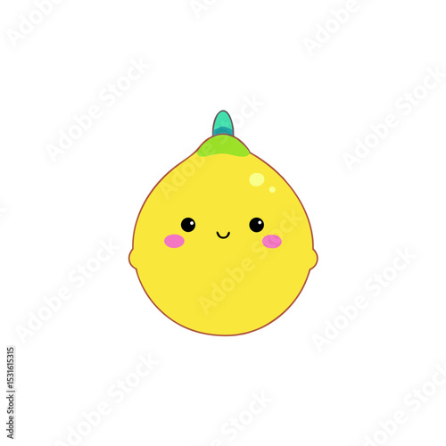 Kawaii Lemon with Rosy Cheeks and Sprinkles