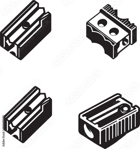 Pencil Sharpener Silhouettes with Unique Designs