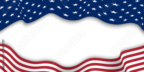waving flag of the United States of America. illustration of wavy American Flag for Independence Day. American Flag Flowing. American flag on transparent background