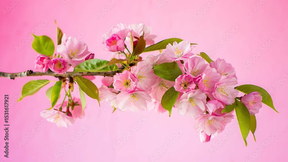 Naklejka premium Delicate Pink Cherry Blossoms A Stunning Springtime Floral Display